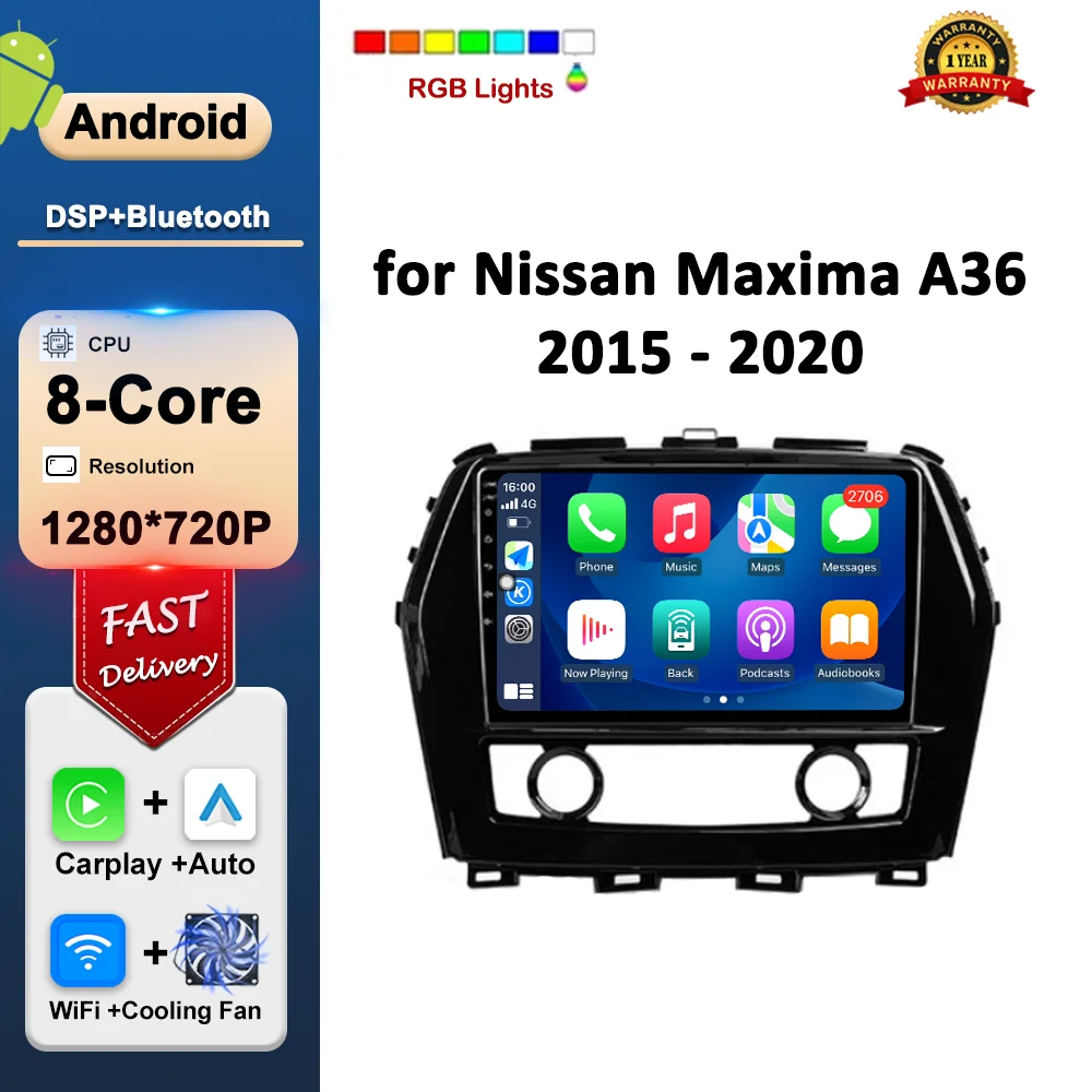 Car Video Multimedia Player Android OS WiFi IPS HD Screen for Nissan Maxima A36 2015 - 2020 GPS Navigation Bluetooth Auto Tools