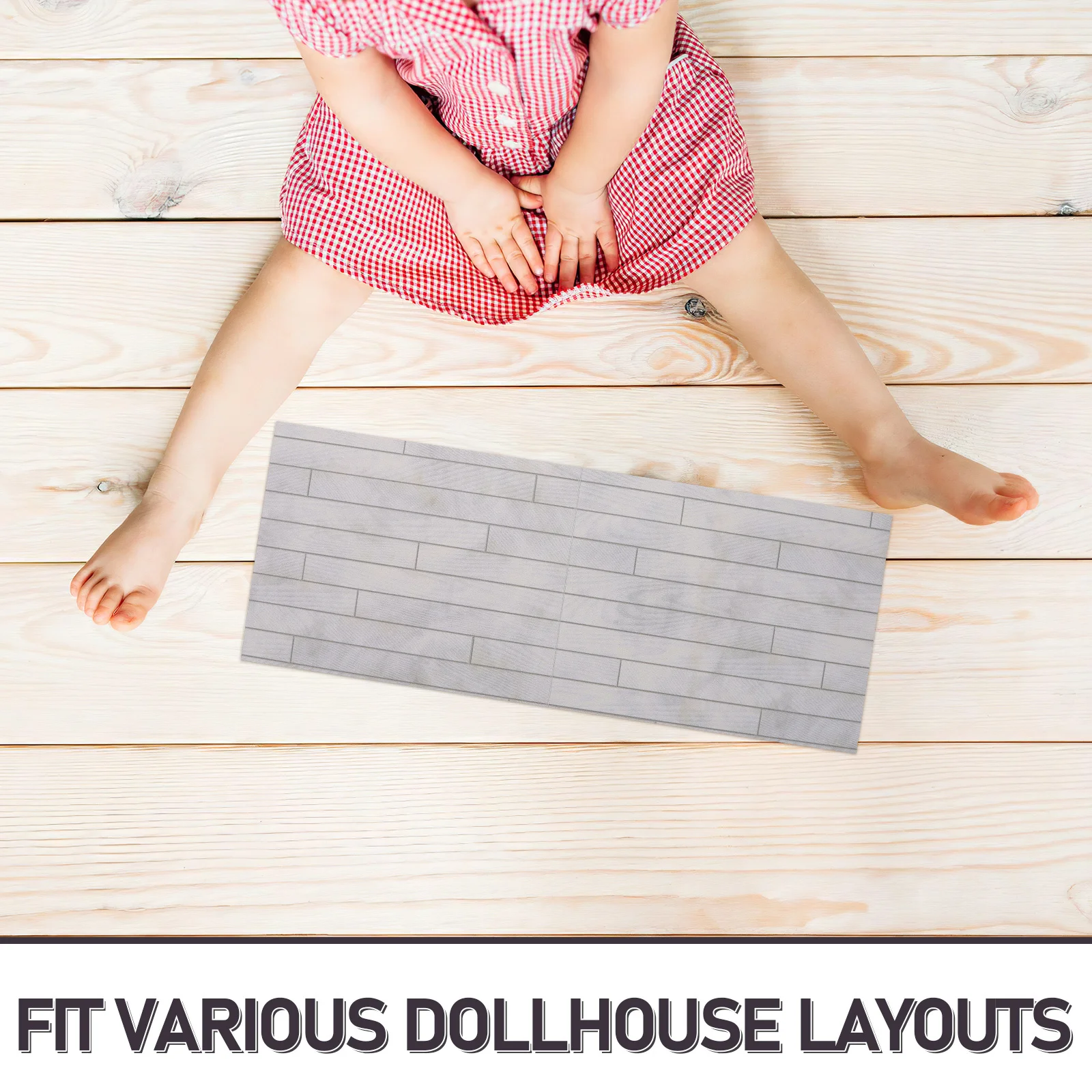 2Pcs Mini Floorboards Natural Texture Detailed Design Dollhouse Decor Flooring Sturdy Material Dollhouse Flooring
