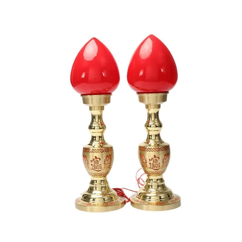 Offering lamp for Guan Gong God of Wealth Palace lamp, electric candle lamp, plug-in candle ornament y