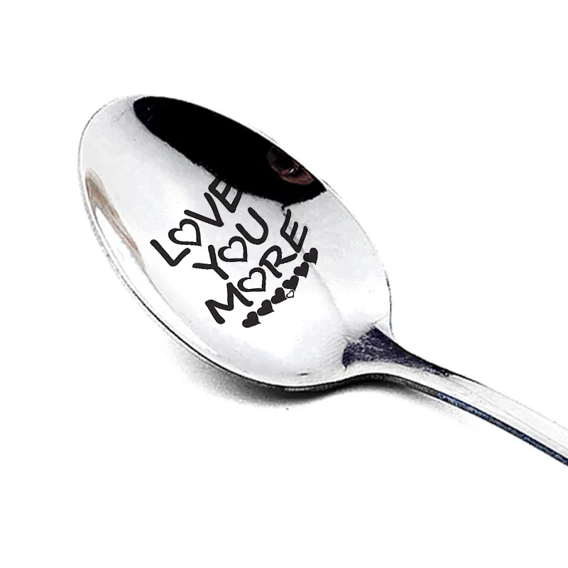 2023 Valentines Day Gift Anniversary Gift for Boyfriend Stainless Steel Spoon Good Morning Handsome Present Wedding Gifts