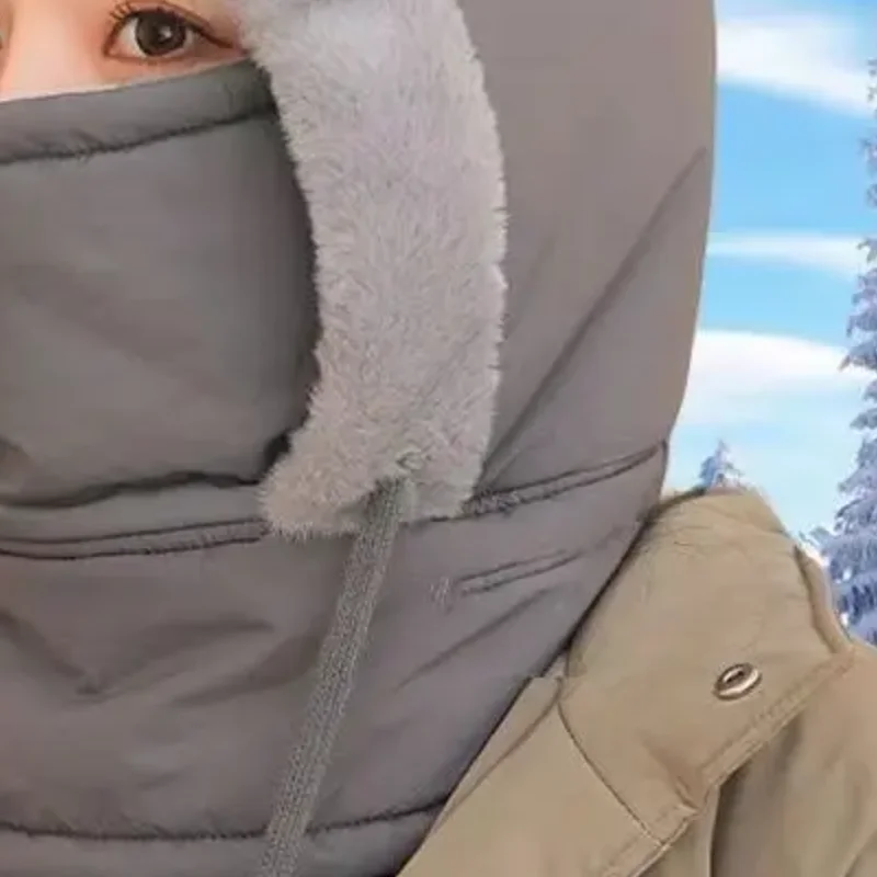 للجنسين أسفل القطن النساء الرجال بالاكلافا الشتاء قبعة بيني دفئا يندبروف كامل الوجه قناع قبعات في الهواء الطلق الأوشحة سميكة #1