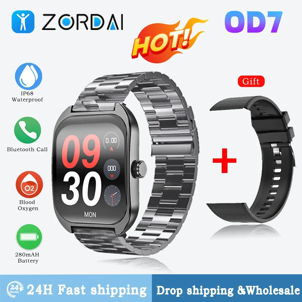 

Zordai OD7 Smart Watch NFC 3D Curved Screen Bluetooth Call GPS Trajectory Heart Rate IP68 Waterproof Smartwatch for OPPO Watch