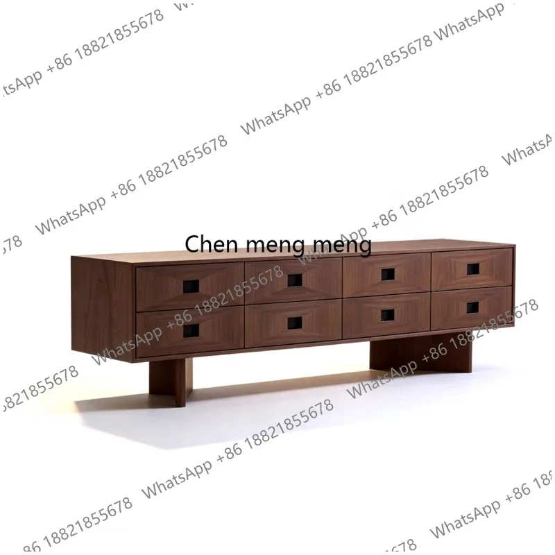 Medieval TV Cabinet North American Black Walnut Living Room Locker High off the ground