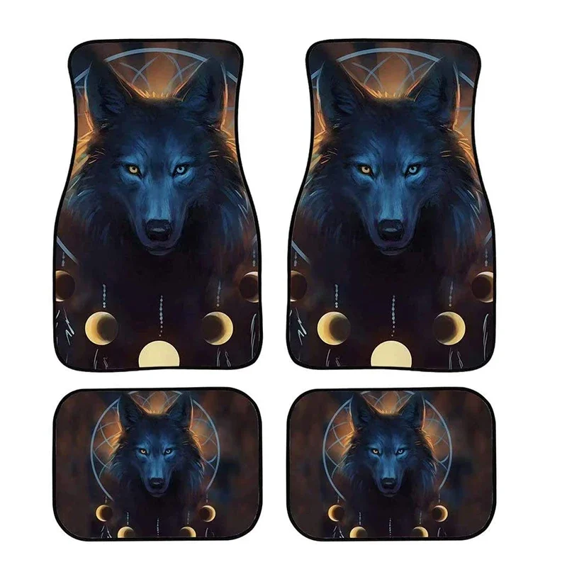 Anime Fashion Pattern Design Waterproof And Hard-Wearing Rubber Material Front And Rear Row Universal 4PCs Car Foot Mat