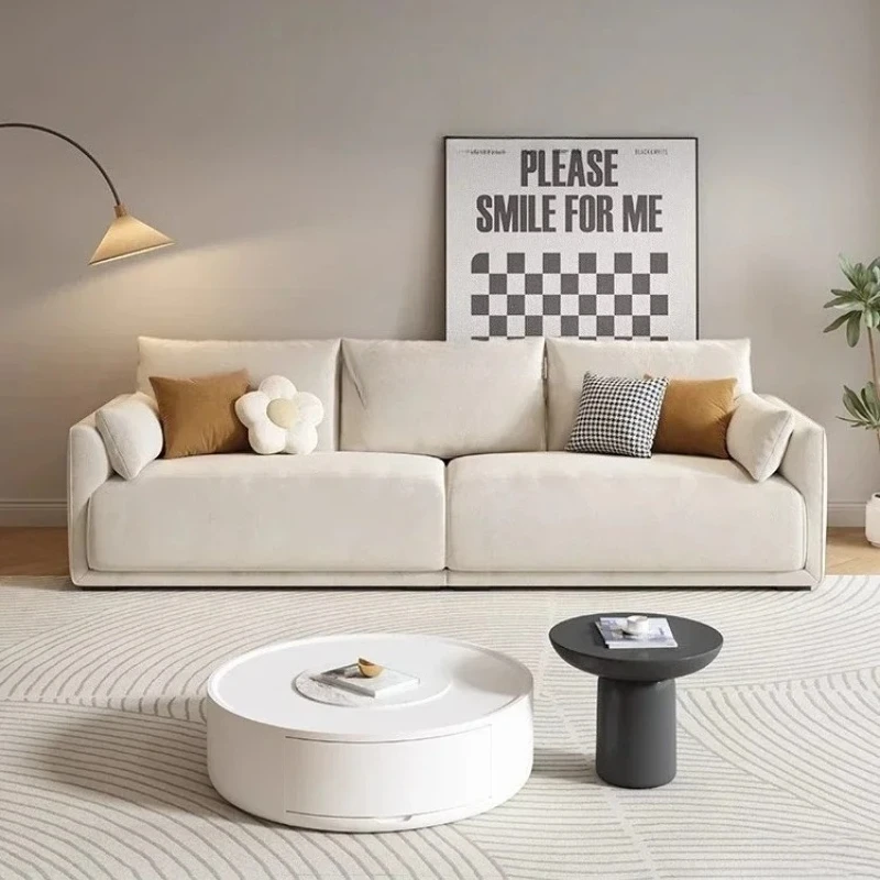 yjq Nordic fabric cream style sofa living room cat claw cloth latex modern simple small apartment module