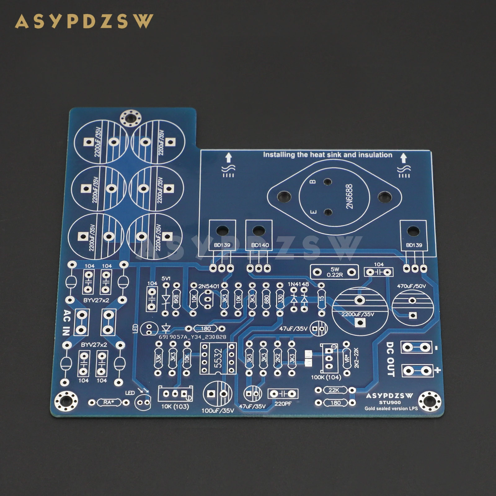 

STU900 Gold-sealed Ultra-low noise Regulated linear power supply Base on STUDER 900 circuit Bare PCB