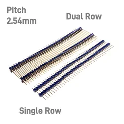 5 20 50Pcs 15 17 19 21 23 25 30 35 40 45MM Height 1x40 PIN 2x40P 2.54 Pitch PCB Male Header Dual Insulator Straight Through Hole