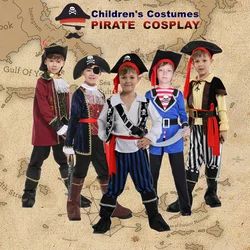 Pirate Captain Costume Suit For Boys Stage Performance Carnival Theme Party Cosplay Dress Up