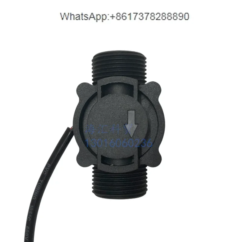 4  6 points Ceramic shaft water flow sensor, wear resistance, corrosion, acid and alkali resistance, Hall pulse NPN flowmeter