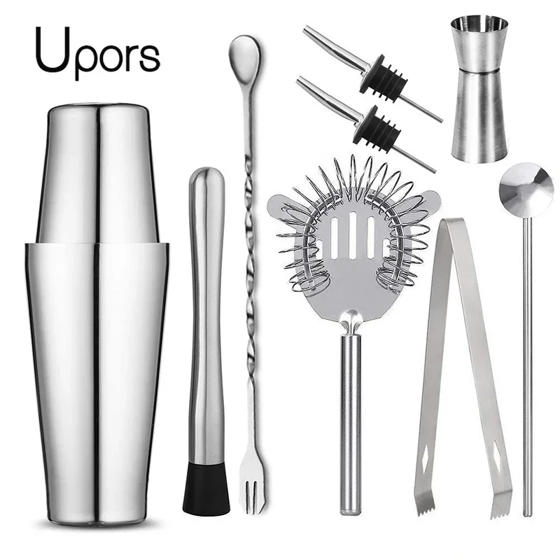 UPORS Boston Shaker Professional Stainless Steel Bartender Wine Cup Cocktail Mixer Martini Cocktail Shaker Bar Set