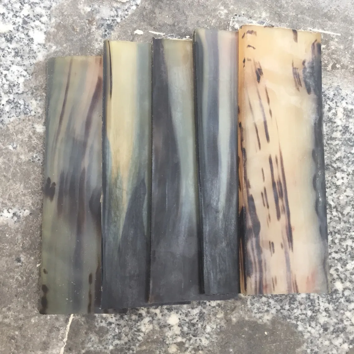1pc Natural Flower Sheep Horn Sheet Knife Blanks Plate Scales Handle Material DIY Engraving, Lartition Plate