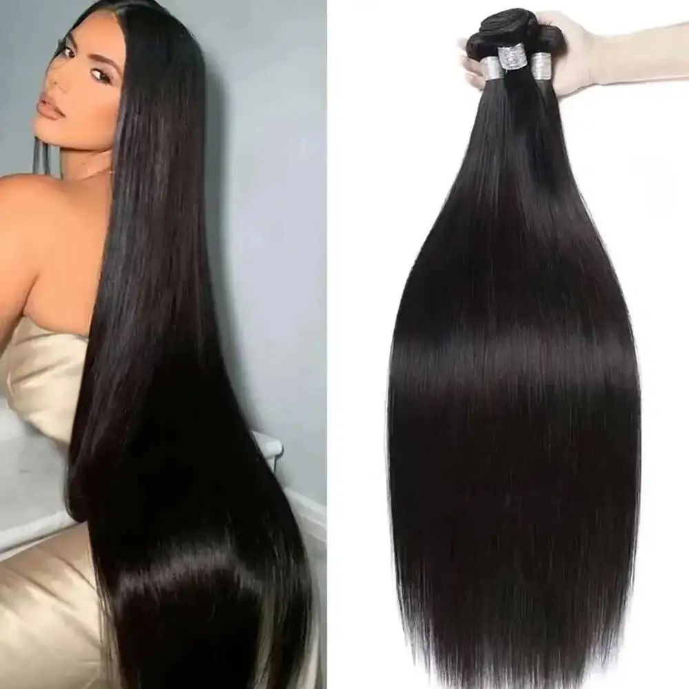 

16A Пучки человеческих волос 18-40 дюймов Прямые пучки человеческих волос 100% необработанные бразильские волосы Remy Наращивание волос 1/3/4 Пучки