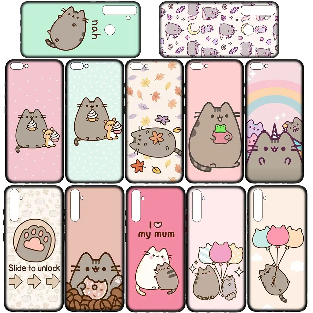 Cartoon P-Pusheens Cute Cat Phone Cover Case for Samsung Galaxy Note 20 Ultra 10 8 9 S10 Lite S9 A6 A8 Plus A9 Soft Coque