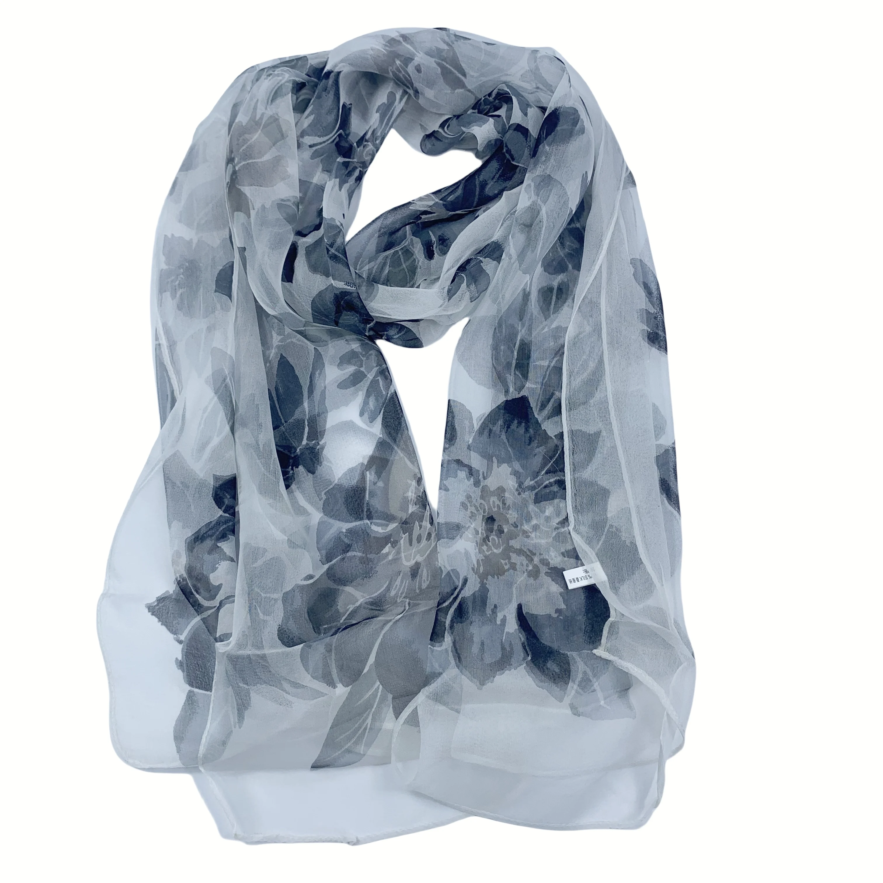 

100% pure silk scarf brand new fashion scarves 50Cm*150Cm Neckerchief wash painting chinese monochromes was drawing