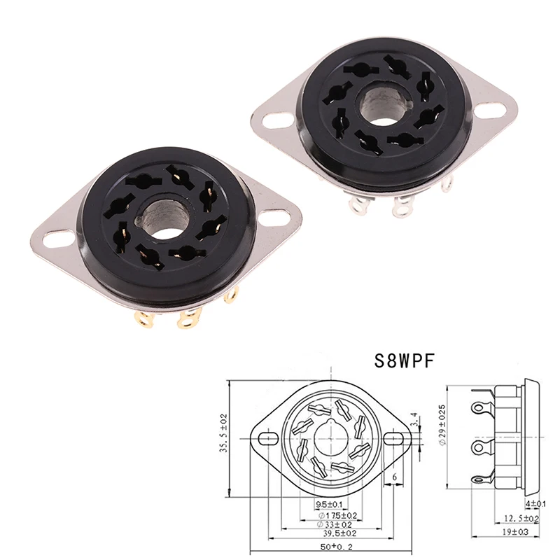 1 шт., 8-контактный восьмеричный бакелитовый ламповый разъем S8WPF для CV181 5881 6SN7 KT88 EL34 6550 6SL7 KT66 6CA7 5AR4, ламповый усилитель