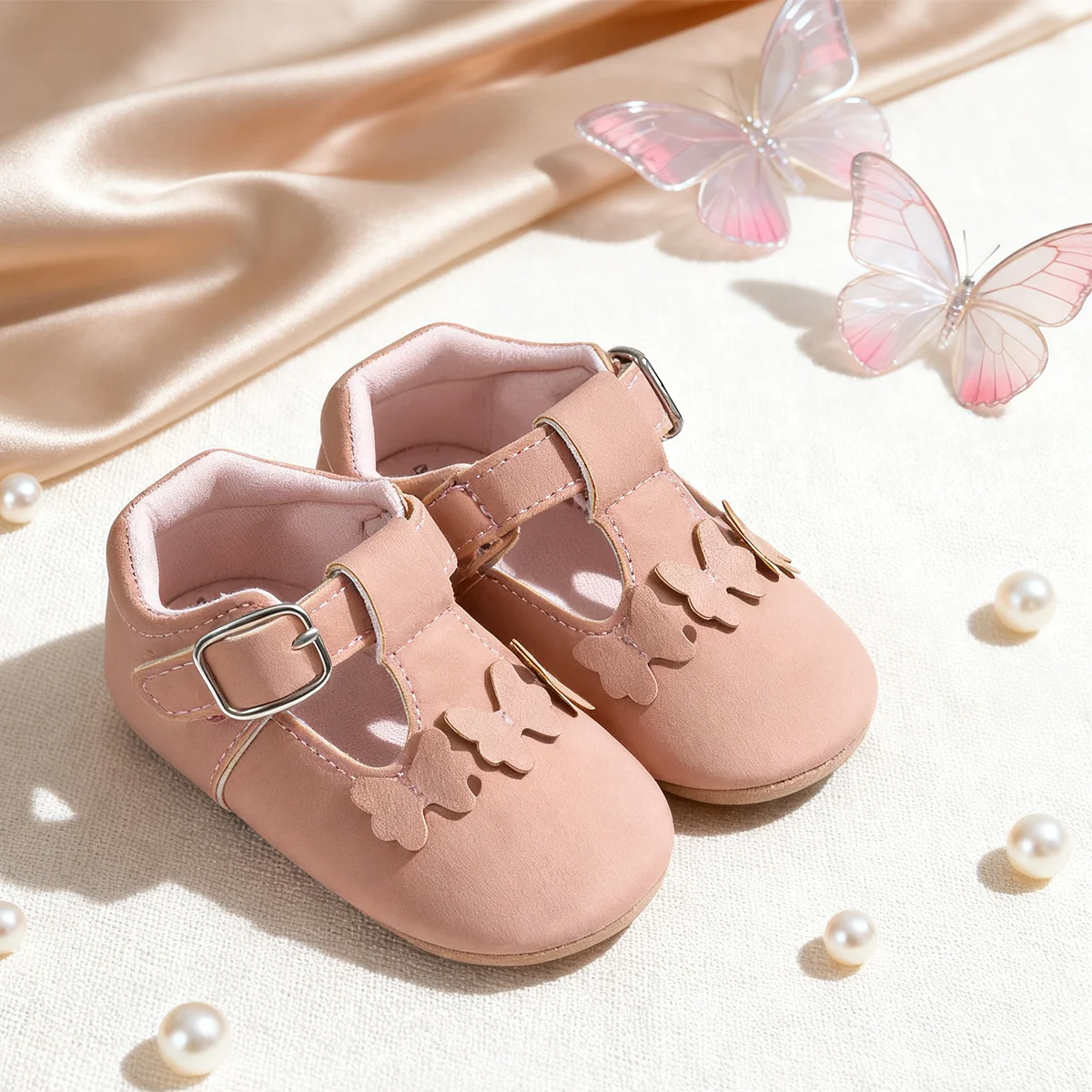 ربيع الخريف طفلة أحذية المشي غير رسمية جميلة ثلاثية الأبعاد فراشة ونجمة صغيرة لينة عدم الانزلاق المطاط وحيد طفل مشوا لأول مرة #1