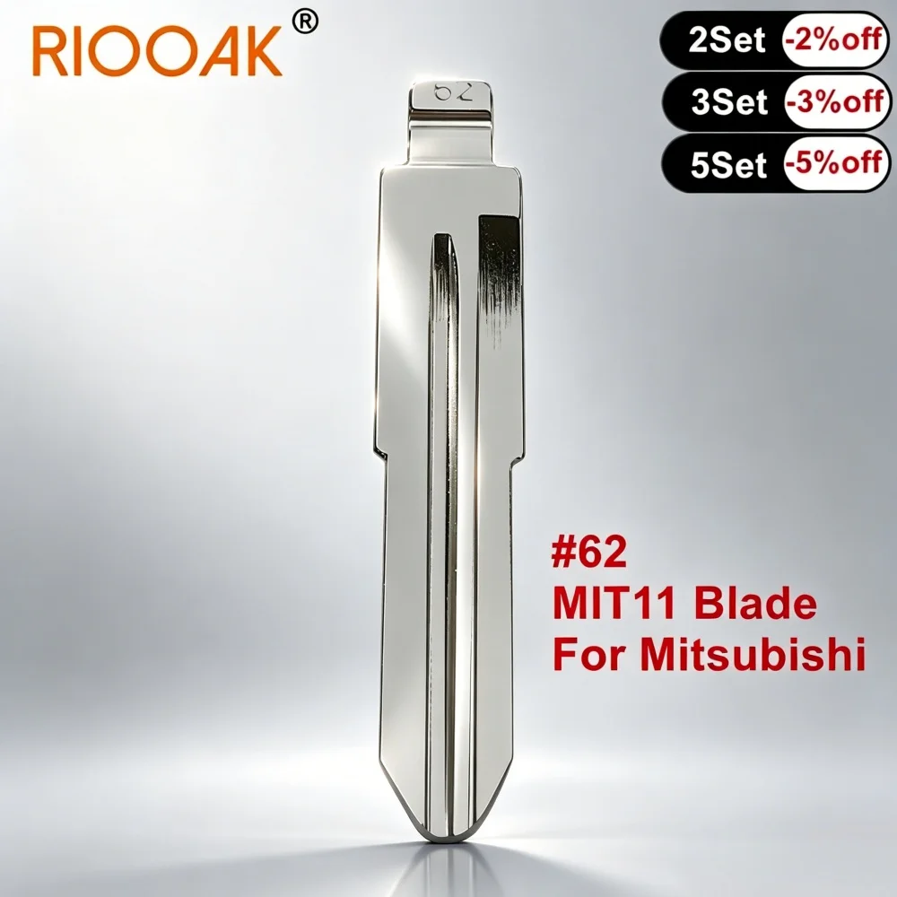 10Pcs #62 Left MIT11 Uncut Flip Metal Key Blade Fit Mitsubishi Mercedes Benz Compatible KD VVDI Remote Blank Replacement Key