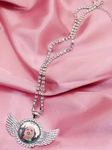 John Pork is Calling Answer Call Phone Humor Funny Pig Lover Graphic The moon Necklace Angel Wings Pendant Necklace Jewelry Gift