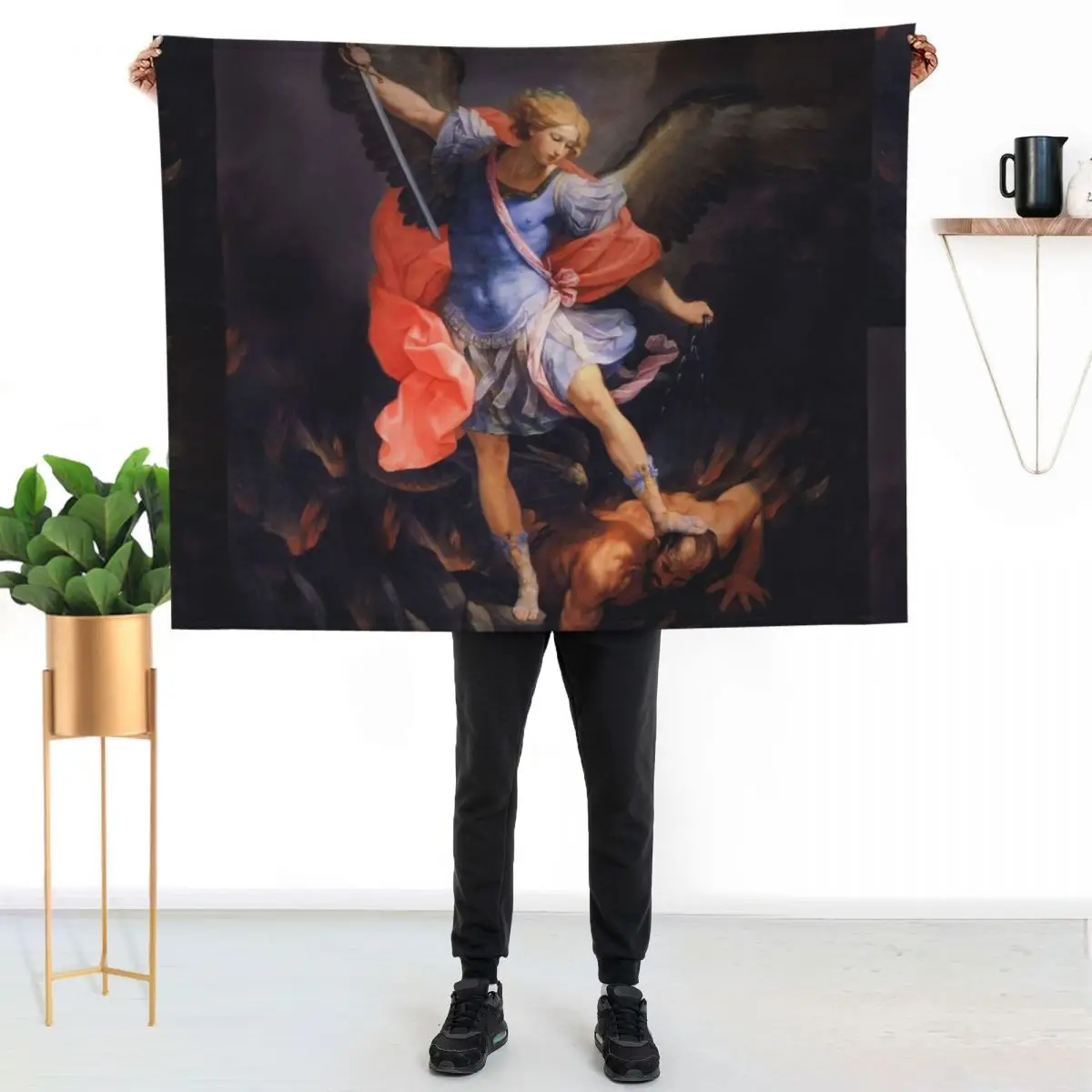 St Michael Archangel Angel Catholic Saint Devotion Throw Blanket Plush Luxury Tourist Blankets For Bed Nap Large Blankets