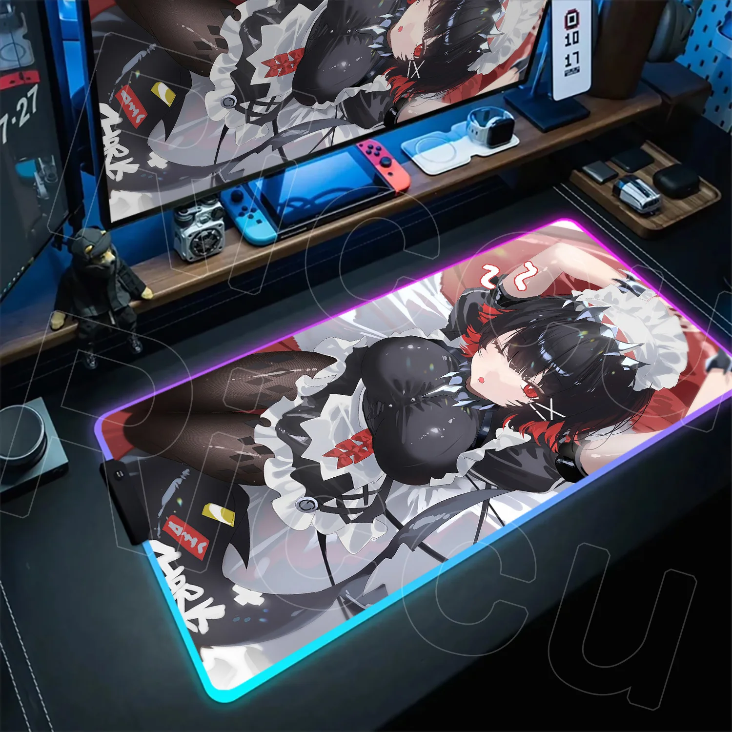 

Коврик для мыши с RGB-подсветкой, популярный игровой коврик Zenless Zone Zero Ellen Joe, большой офисный коврик для геймеров, крутой дизайн с яркими цветами