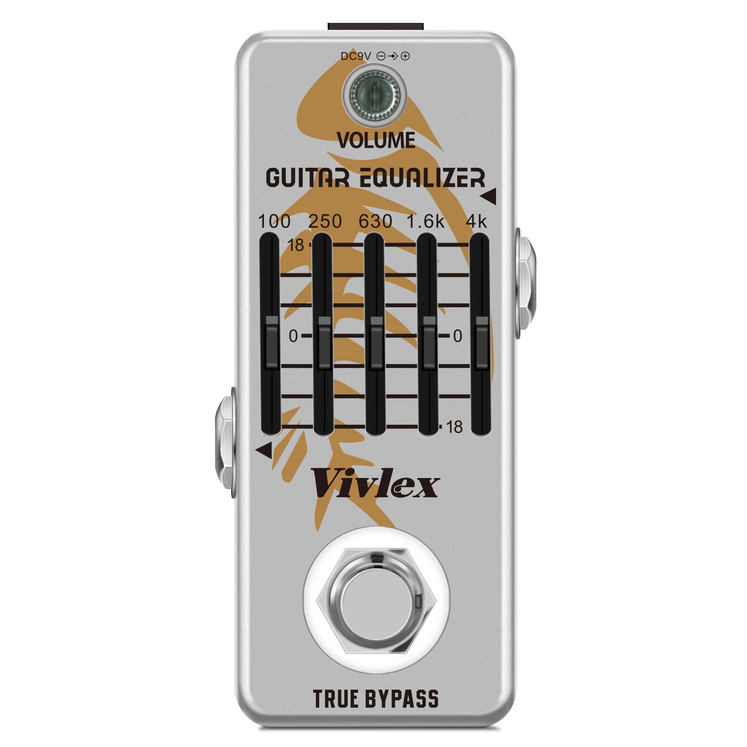 Vivlex EQ Pedal,5 Band EQ Pedal Electric Guitar Equalizer (100Hz 250Hz 630Hz 1.6kHz 4kHz) Provides ±18dB for Each Band EQ Seeker