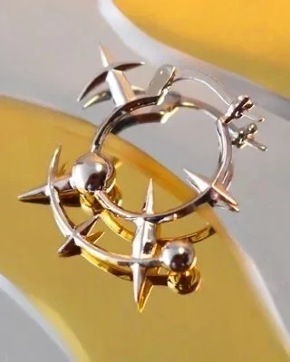 New Cool Ins Titanium Steel Earrings Easy to Buckle Design Half Moon Ring Sun Ring Earrings 316 Stainless Steel Jewelry