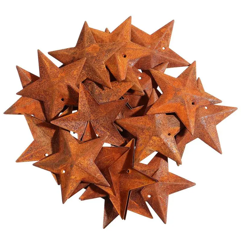 Star Stars Rusted Barn Miniature Rusty Tree Christmas Accessories Diy Mini Vintage Decorations Metal Shape Hanging