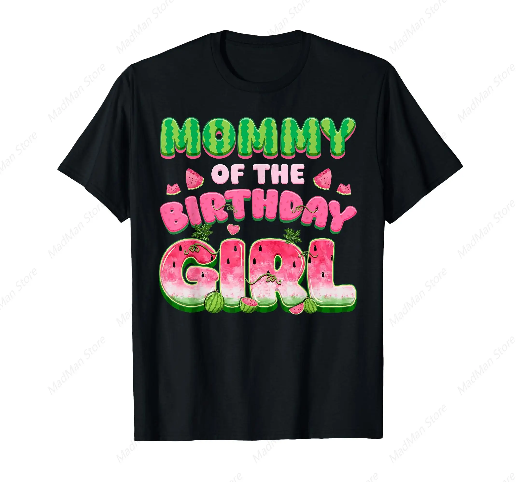 Mom And Dad Mommy Girl One In A Melon Watermelon Family T-Shirt