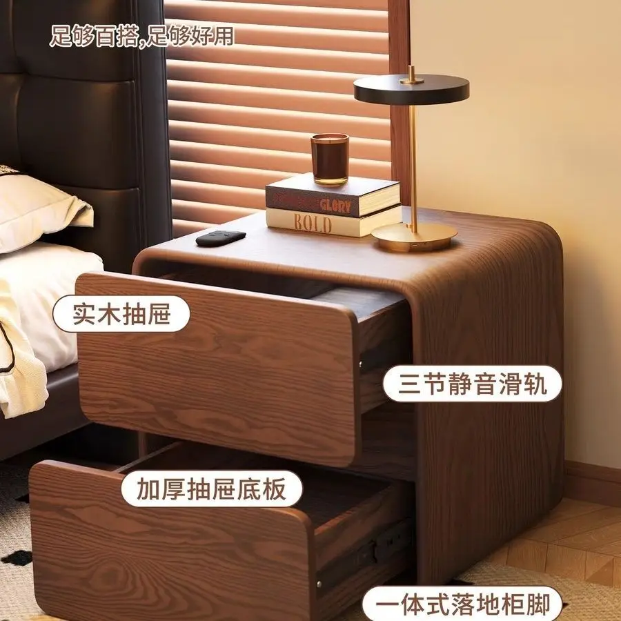 

Bedside table Modern simple light luxury Small bedroom Leather household storage Bedside table Super narrow