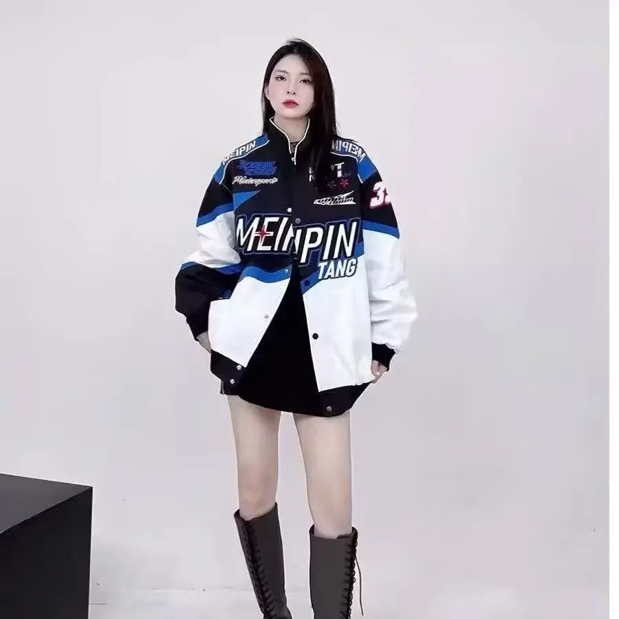 

Утепленная бейсбольная куртка Duda с вышивкой, осенне-зимняя верхняя одежда для мужчин и женщин, модная, в стиле хип-хоп, свободного кроя