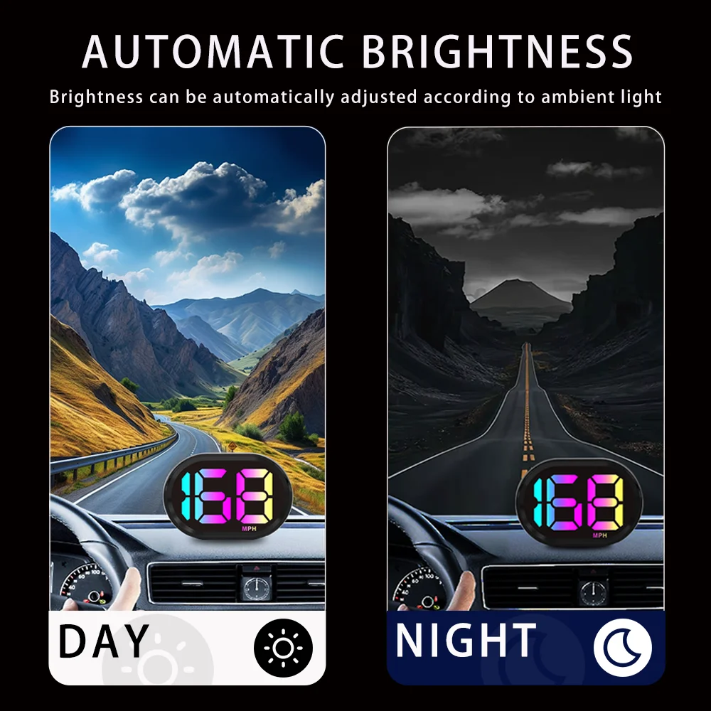 KWHUD عداد السرعة للسيارة Hud عداد السرعة الرقمي للسيارة GPS شاشة عرض علوية مع قابس كابل USB لتشغيل أجهزة قياس سرعة السيارات الإلكترونية للسيارة