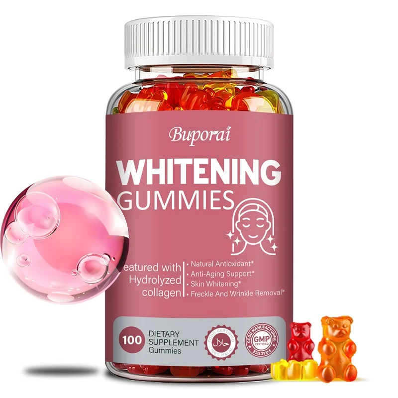 

Whitening Gummies - Helps Brighten Skin Tone, Whiten and Anti-aging, Anti-oxidation, and Enhance Immunity, Non-GMO