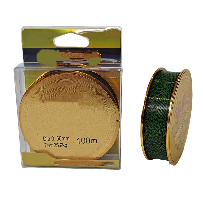 

Нейлоновая приманка Fishline длиной 100 м. Подлинная сильная тяговая сила. Зеленая дополнительная линия в крапинку.