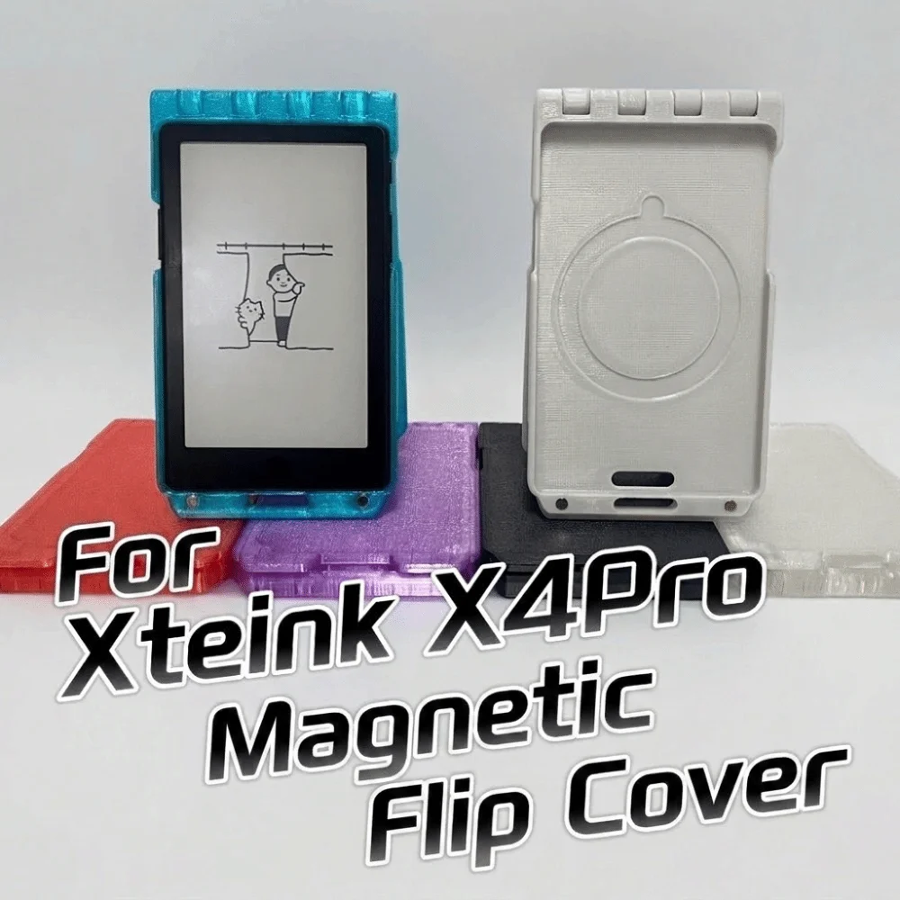 Badge-style E-Reader Case Auto-aligning Magnetic Anti-Scratch Protective Cover Flip-top Full Coverage for XTEINK X4Pro