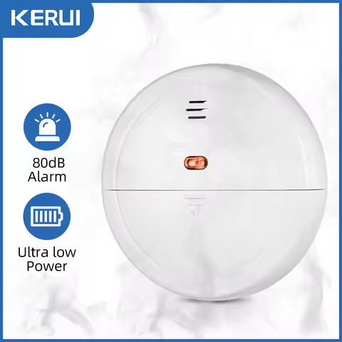 KERUI 무선 433MHz 연기 화재 감지기 독립적으로 사용되는 GSM Wifi 경보 시스템 용 홈 주방 보안 연기 감지기 경보