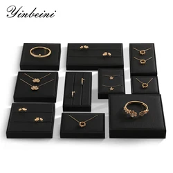 YinBeiNi Necklace Ring Display Tray Bracelet Holder PU Leather Jewel Display Storage Set Table Top Jewelry Organizers P021