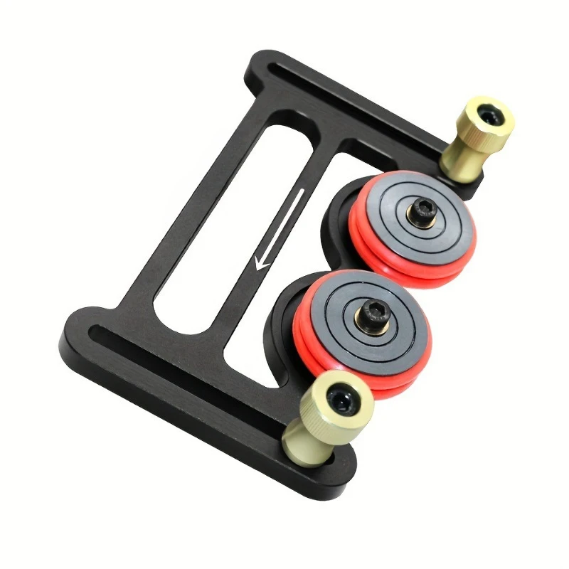 Woodworking table saw stock rail, double universal feather plate with sliding block, double wheel one-way bearing press