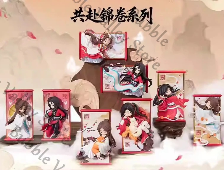 

Official Anime Heaven Official's Blessing Xie Lian Hua Cheng Cosplay Q Versions Scroll Garage Kits Cartoon Figurine Model Gift