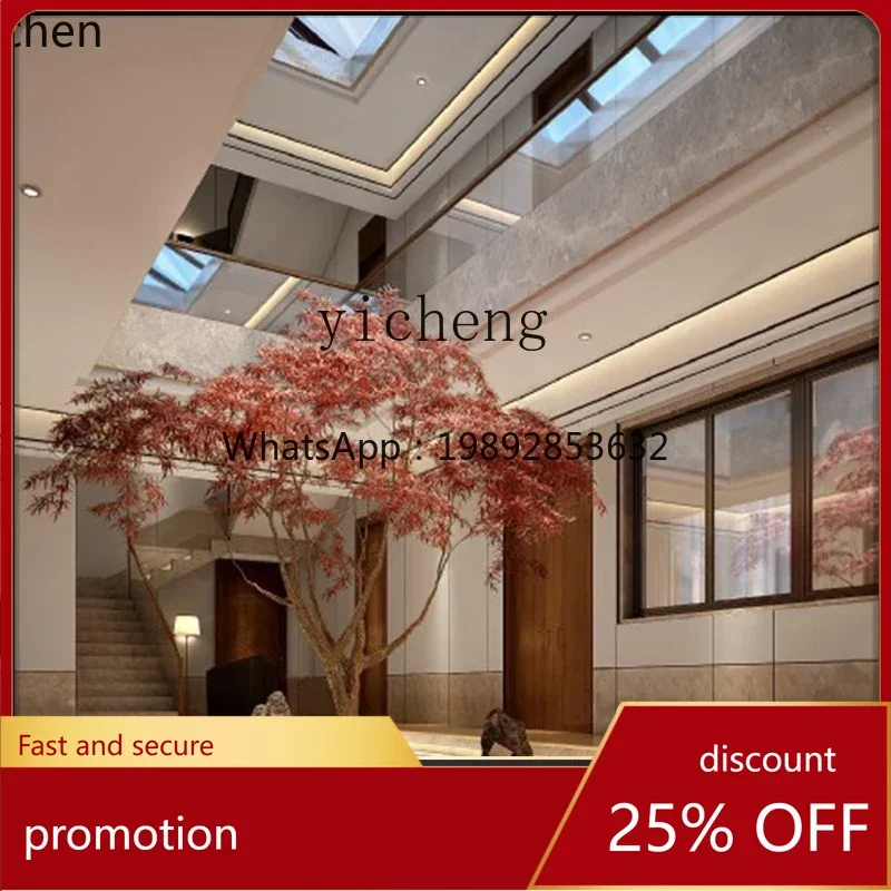 

YFY Simulation Plant Chicken Feet Maple Leaf Villa Landscape Simulation Green Plant Fake Trees Red Maple Bonsai Decoration