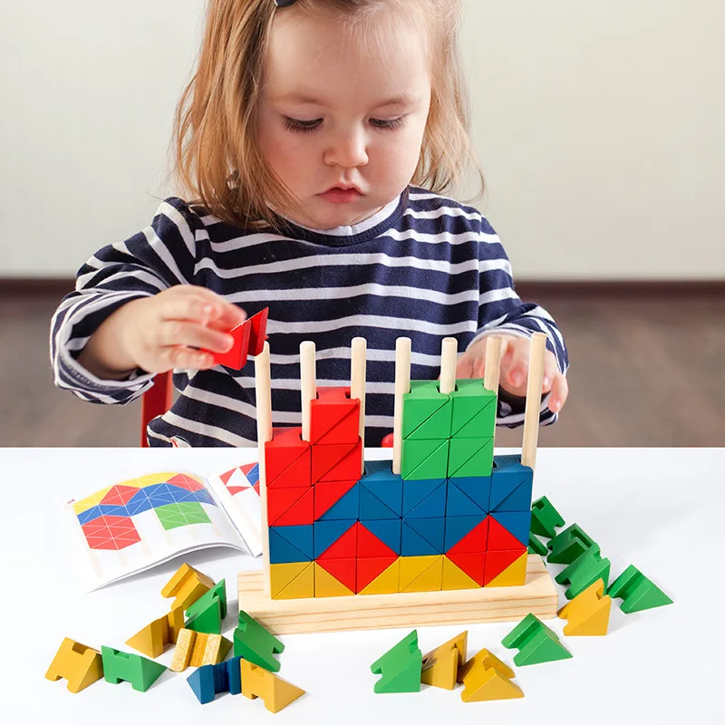 Vroege Educatie Puzzel Regenboog Cirkelvormige Bouwsteen Kleur Vorm Cognitieve Matching Ruimtelijk Denken Training Speelgoed Voor Kinderen