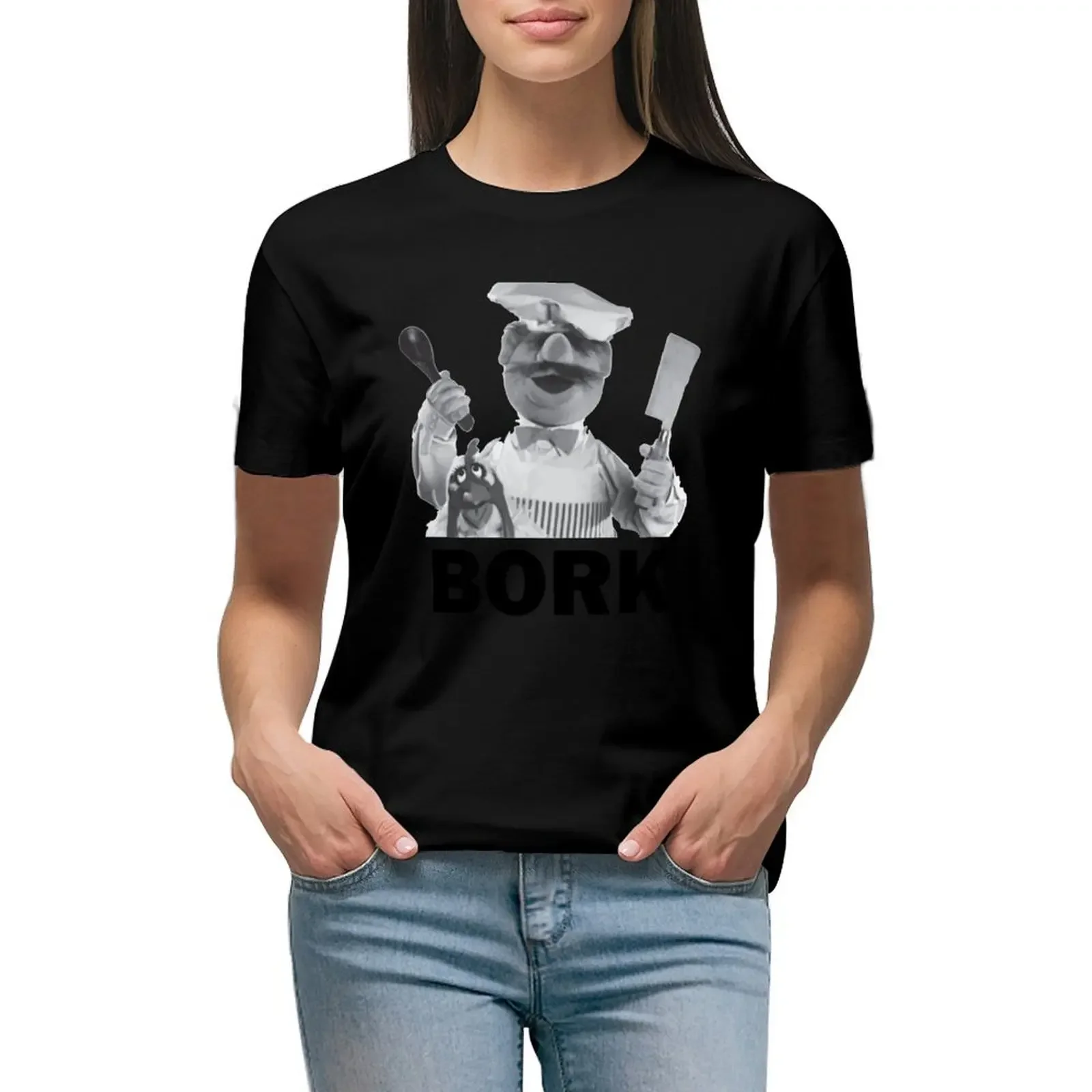 

Bork Bork T-Shirt quick-drying plus size tops sweat summer clothes for Women