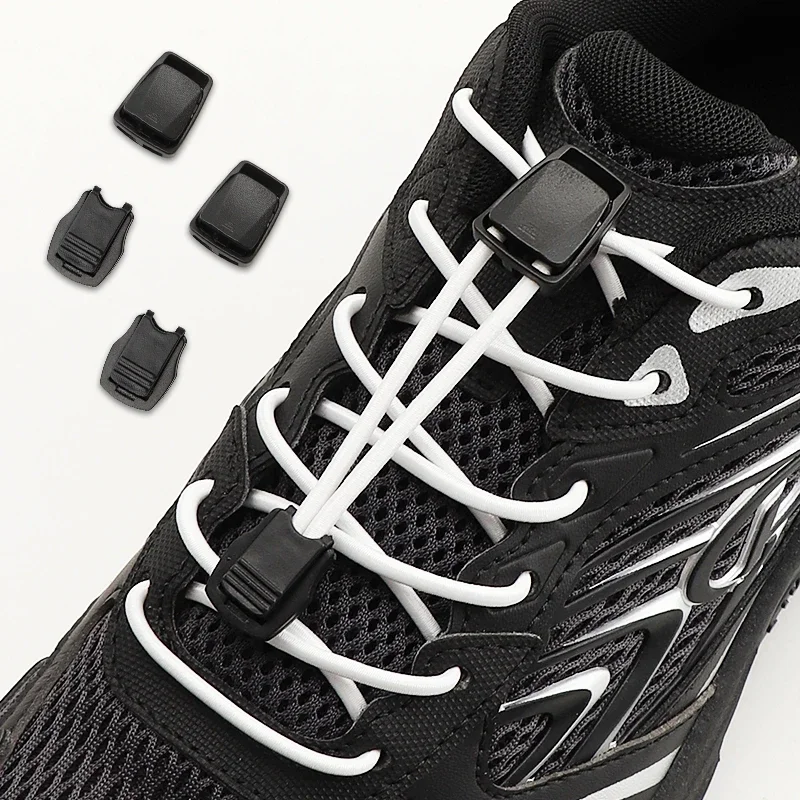 Press Spring Lock Shoelace Buckle Lazy No Tie Shoe Lace Fastener for Kids Adults Sneakers Running Shoes Elastic Laces Fix Clips