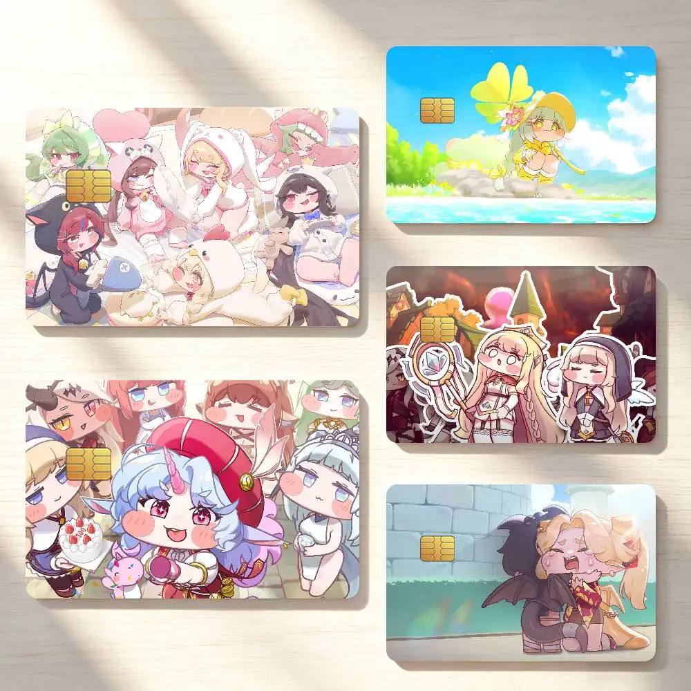 T-Trickcal C-Chibi Go Game Credit Card Skin Stickers For Bank Bus Metro Cards Waterproof Anti-Scratch Gift 4PCS