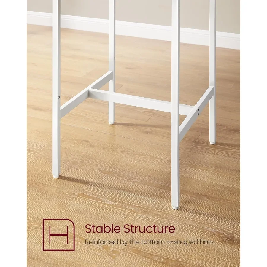 VASAGLE Bar Table and Chairs Set Square Table with 2 Stools Dining Pub Set for 2 Space Saving for Kitchen Breakfast Living Room