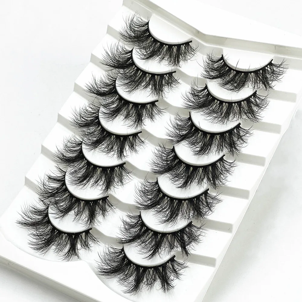 high quality! 5/7 pairs mink lashes natural long eyelashes extension, 18-25mm lashes thick explosion false eyelashes wholesale