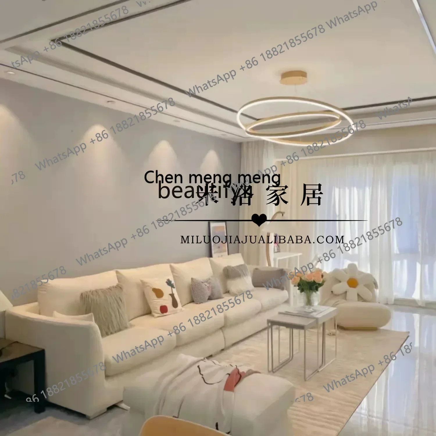 D178   Fabric sofa Nordic modern small apartment latex custom sofa double three people simple
