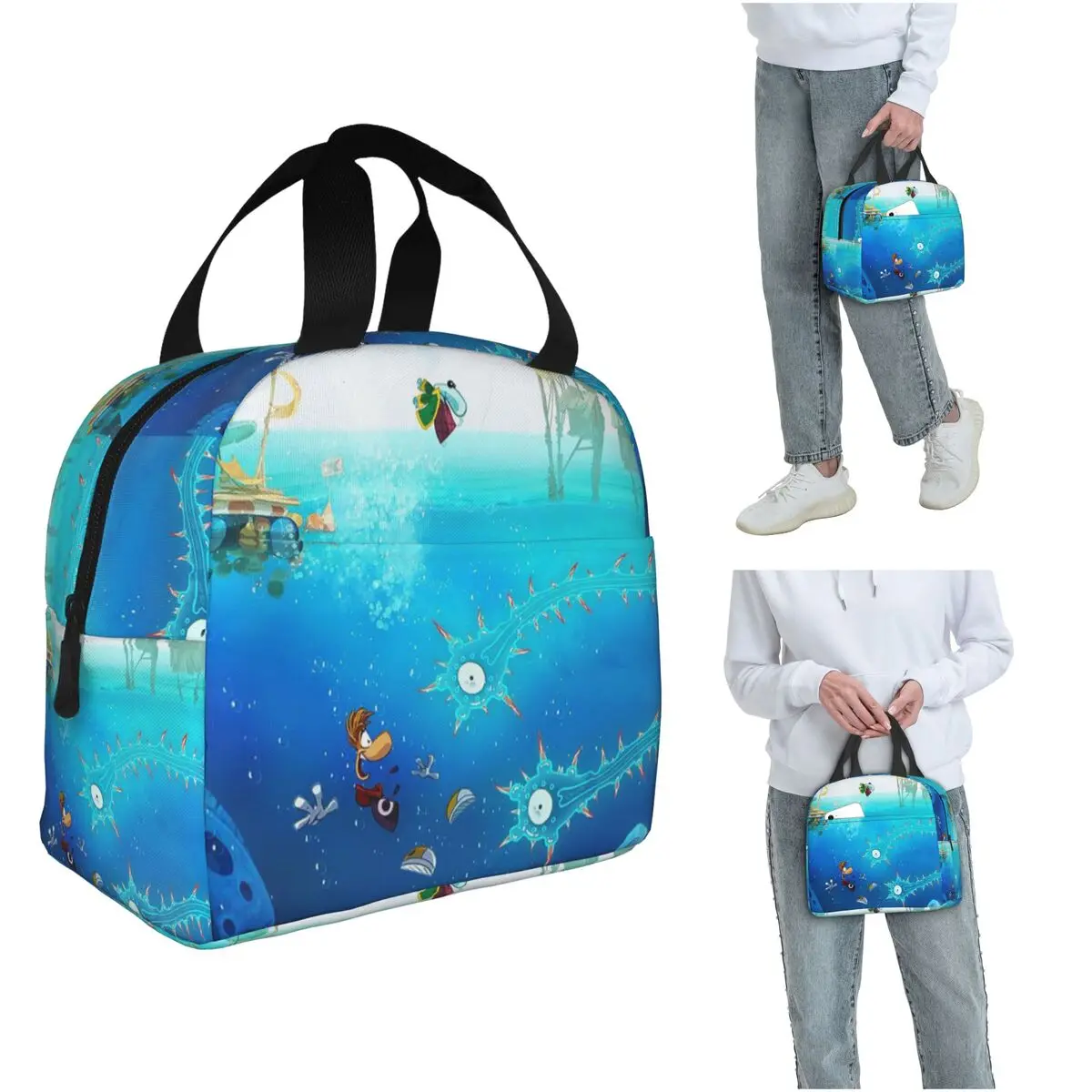 

Cartoon Games Rayman Legends Insulated Lunch Bag for Kids School Cooler Thermal Food Box Tote Portable Lunch Boxes Container