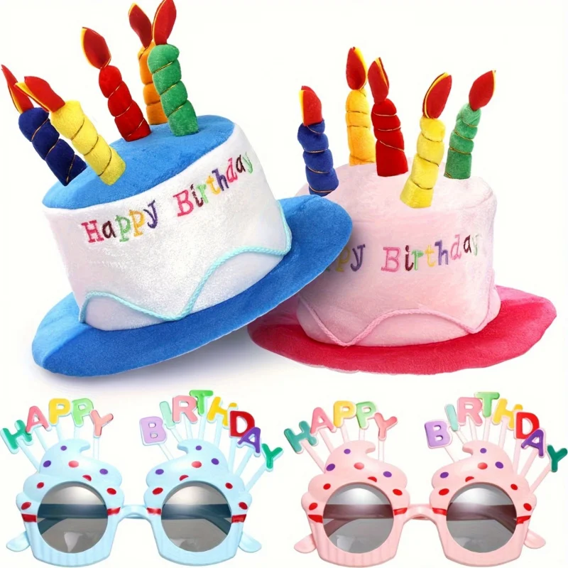 2pcs Birthday Party Hat Set with 