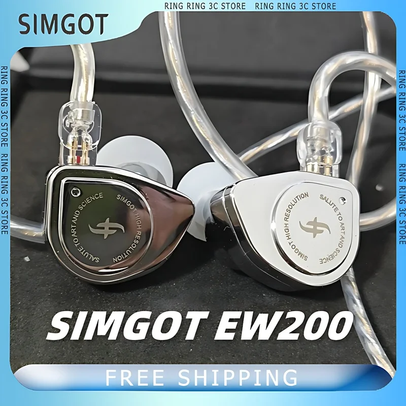 

SIMGOT EW200 In Ear Wired Earphones HiFi High Sound Quality Earbuds Metal Headset Interchangeable Cable Sport Music Headphones