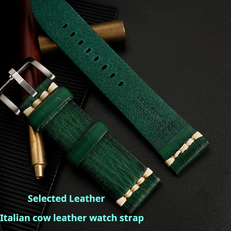 حزام ساعة من الجلد الطبيعي بتصميم عتيق من Small Bees لـ Gucci YA 1264065   حزام ساعة رجالي 20 22 ملم أخضر أسود أزرق عالي الجودة